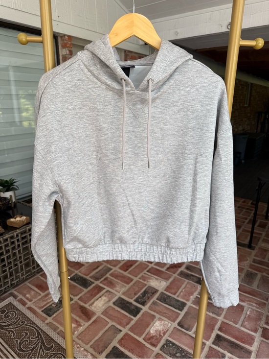 Scoop Tops - Scoop Scuba Pullover Hoodie Heather Gray Size S NWT